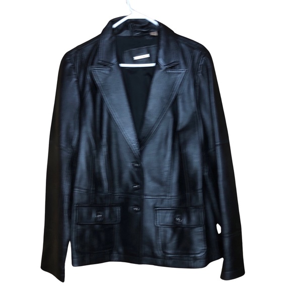 I.e relaxed leather blazer jacket XL - Picture 5 of 6